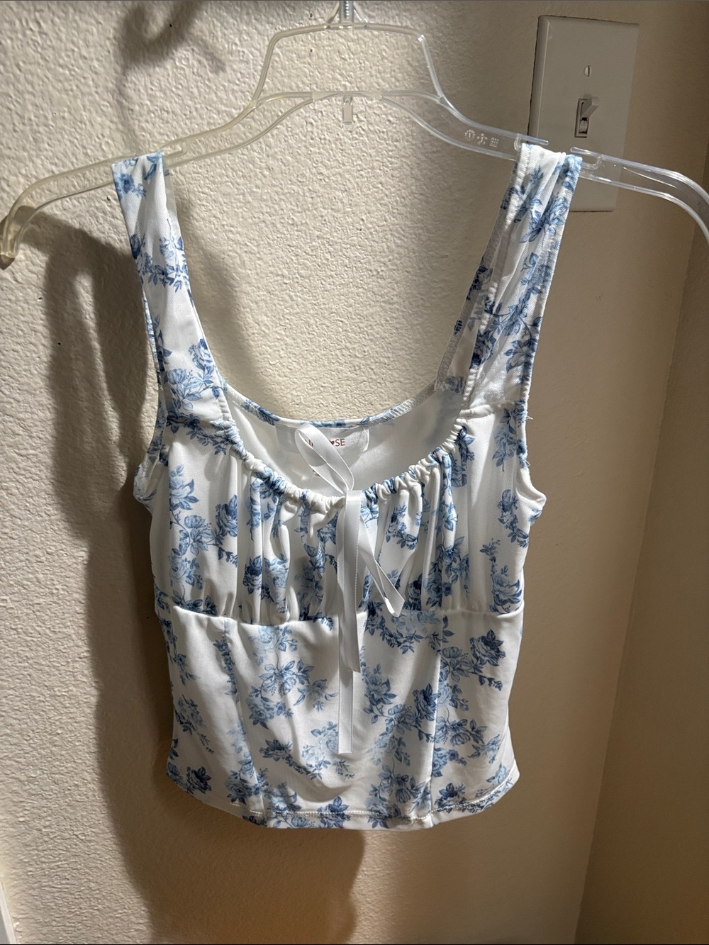 Pink Rose Floral Tie-Front Camisole S NWT